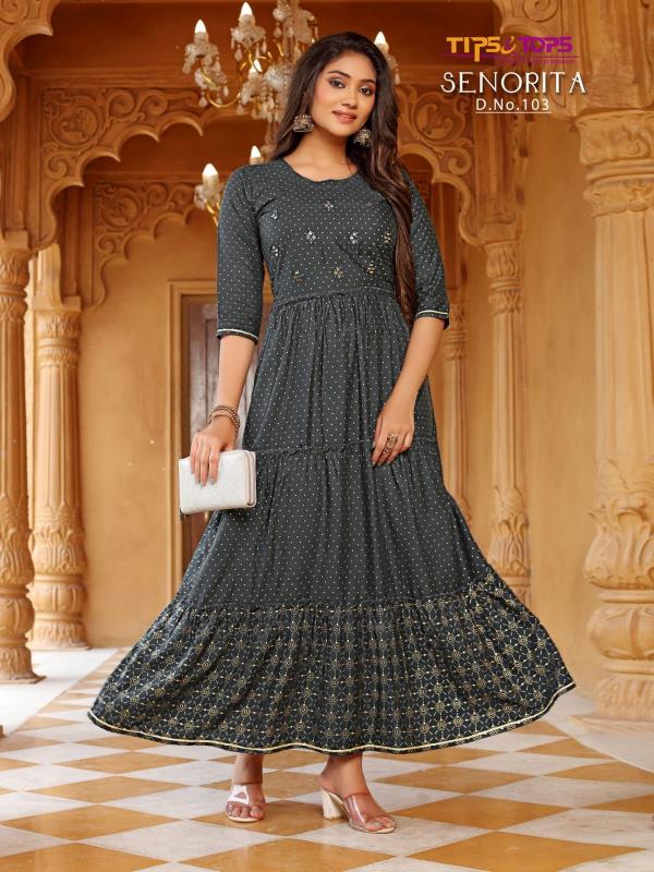 Tips And Tops Senorita Festive Wear Fancy Kurti Collection